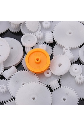 75 Parça Plastik Dişli Çark Seti Dc Motor - Dıy - Hobi Seti