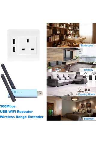 Youtek 300mbps Kablosuz Wifi Sinyal Genişletici - Usb Bağlantılı, Çift Antenli, Hızlı İnternet İçin