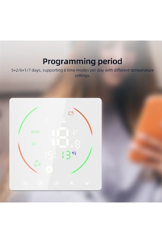 Pazly Akıllı Termostat 3a, Su Isıtma Haftalık Programlanabilir Lcd Ekran Dijital Duvar Termostatı