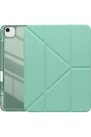 Ps Apple Uyumlu iPad Air 13 İnç M4 / M3 / M2 Tri Folding Standlı Kılıf - Yeşil Kapaklı Kılıf