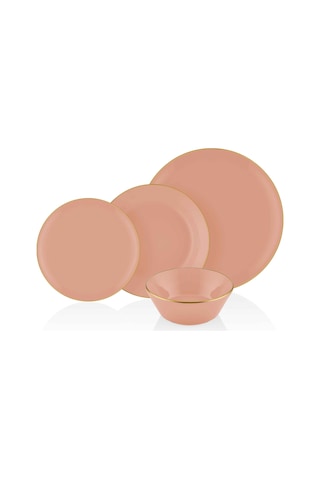 The Mia Basic 24 Parça Yemek Takımı Somon Pembe 6 Kişilik