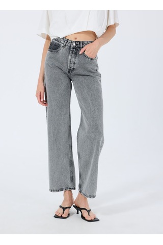 Hugo Gri Kadın %100 Pamuk Straight Denim Pantolon 50539781