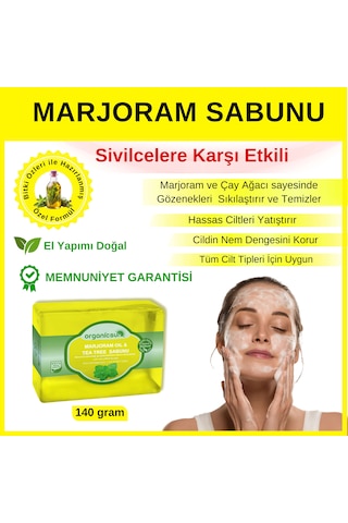 Organicsun Marjoram Oil Tea Tree Çay Ağacı Sabunu 140 G