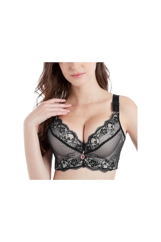 Siyah Fallsweet Eklemek İki Fincan Sütyen Balenli Push Up Yastıklı Sütyen Kadınlar İçin Dantel Artı Boyutu Sütyen Siyah