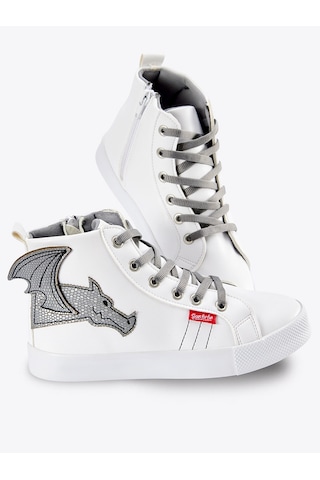 Denokids Ejderha Erkek Çocuk Beyaz Sneakers Spor Ayakkabı