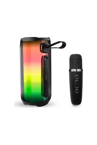 Pluse 5 Mikrofonlu Rgb Kablosuz Hoparlör - Siyah