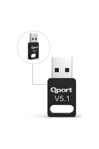 Qport Q-BLU5.1 Bluetooth 5.1 Usb Adaptör Dongle