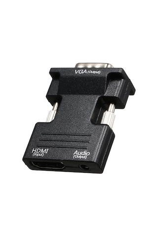 Wezone Hdmı'den Vga'ya Dönüştürücü, 1080p Çözünürlük, 3.5mm Ses Portu, Bağımsız Ses Çıkışı, Siyah, Taşınabilir Abs Kasa