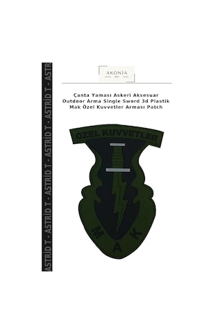 Astrid T Çanta Yaması Askeri Aksesuar Outdoor Arma Single Sword 3d Plastik Mak Özel Kuvvetler Arması