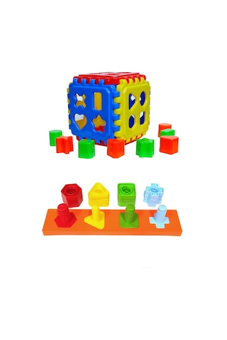 Geometrik Şekiller Bulmaca + Bultak Puzzle 2li Eğitici Oyuncak Seti Geometrik Şekiller Bulmaca + Bultak Puzzle 2li Eğitici Oyuncak Seti