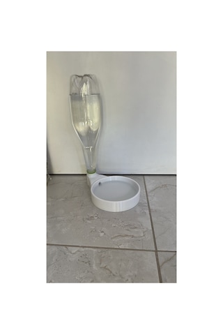 21x15 Cm Pratik Pet Şişe Uyumlu Otomatik Kedi Köpek Suluğu - 3d Tasarım Taşınabilir Mama Ve Su Kabı Altlığı