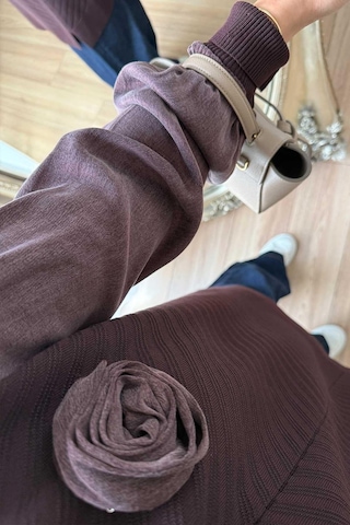 Kahijab Gül Detay Merserize Tunik - Kahverengi