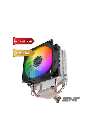 Snt Lc-200a-b Rgb 2 Bakır Borulu Siyah Kule Tipi Cpu Soğutucu - Yüksek Performans