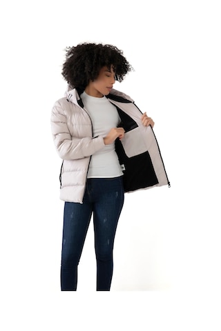 Kadın Taş Kapüşonlu Içi Polarlı Su Geçirmez Rüzgara Dayanıklı Şişme Mont & Kaban & Parka Taş