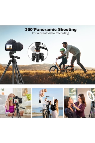 Xindoker Alüminyum Akıllı Telefon Ve Gopro Tripodu - 100cm Yüksekliği, 2.5kg Yük Kapasitesi, Bt Uzaktan Kumanda İle Video/fotoğraf Çekimi