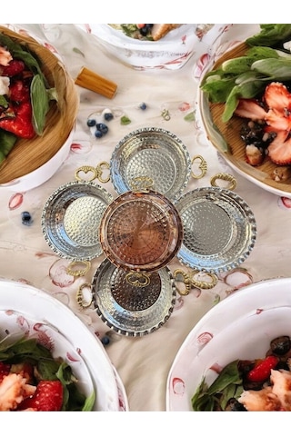 5'li Çekiç Dövme Bakır Kahvaltılık