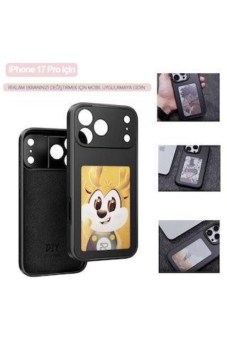 İphone 17 Pro Dört Renkli E-mürekkep Ekran Telefon Kılıfı - Siyah Siyah