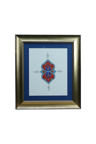 E38 El İşçiliği Rumi Motifli Tezhip Tablo - 44 51 Cm - 6539