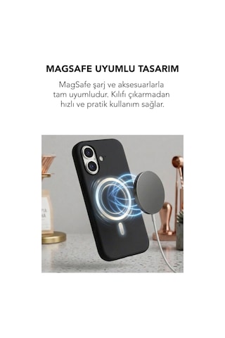 Apple İphone 17 Uyumlu Magsafe Lansman Silikon Kılıf Siyah