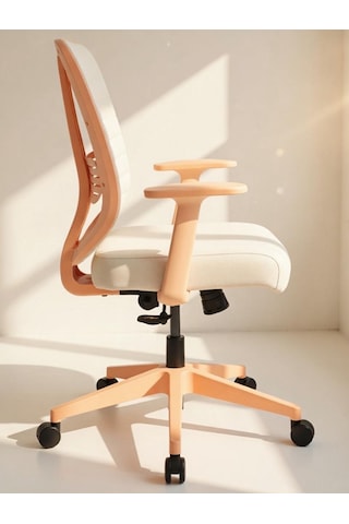 Zeon Büro Ofis Sistemleri // Comfort Pastel Plus Ofis Koltuğu Yönetici Koltuğu Çalışma Koltuğu Bej - Beyaz