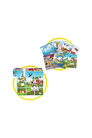 Baby Puzzle Cubes Bebek Resimli Küpler 9 Parça Yapboz Küp Eğitici Kız Erkek Çocuk Oyuncak Orijinal