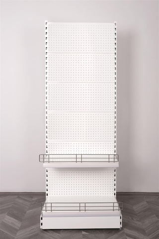 Delikli Panel Raflı Stand Antrasit Gri