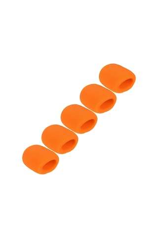 Mufunye 5 Adet Turuncu Mikrofon Köpük Koruması - Ses Gürültüsünü Azaltan Standart El Mikrofonları İçin