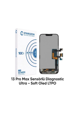 Starozon - Apple iPhone Uyumlu 13 Pro Max Sensörlü Diagnostic Ultra-soft Ekran Panel