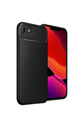Apple iPhone Uyumlu 16e Kılıf Auto Focus Karbon Kapak - Siyah Evimdeyokyok