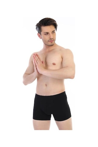 6 Adet Çift Kaplan Erkek Elastanlı Boxer 810 Siyah