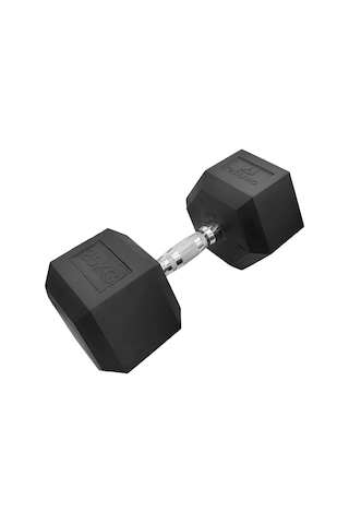 Rebuwo 25 KG 1 Adet Hex Dambıl Kauçuk Altıgen Dambıl Hex Dumbbell