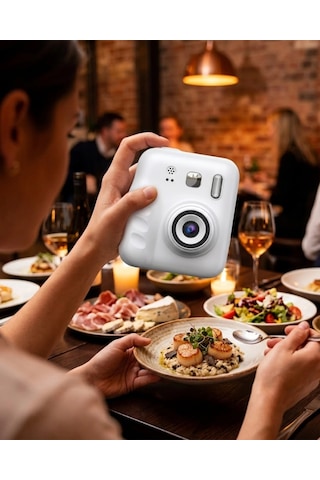 Mini Çocuk Fotoğraf Makinesi Baskı Özellikli Video Çekim 4 Kağıt Rulo Hediyeli