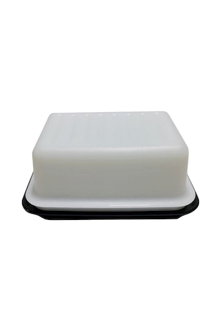 Tupperware Eko Tereyağlık Kapaklı Tereyağ Margarin Saklama Kabı Beyaz - Siyah