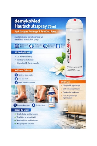 Demykomed Hautschutzspray El , Ayak Koruyucu Sprey 75 Ml