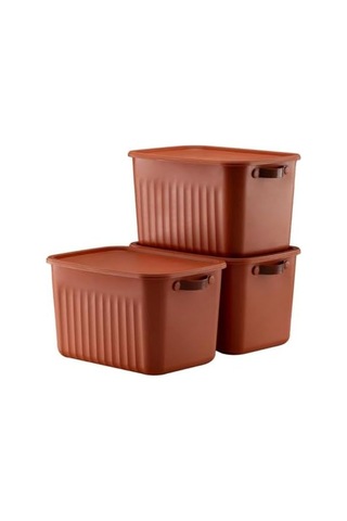 1 Adet Düzenleyici Kapaklı Kutu, Dekoratif Saklama Kutusu, Organizer 35cm 25cm 22cm Kremit 15 Litre Açık Ahşap