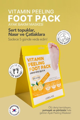 Lebelage Soyulan Ayak Maskesi Vitamin Kompleksi Kore Soyucu Maske Lebelage Vitamin Peeling Foot Pack