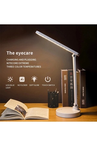 Şarjlı 40 Led Çalışma Okuma Işığı Kademeli Masa Lambası Ayarlanabilir Renk Tonu Ve Parlaklık Ps-1912 Çok Renkli 61613380
