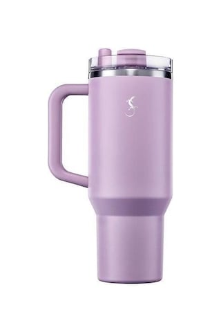 Lurch - Big Cup 1.2 L Lila, Paslanmaz Çelik Termos - Uzatılabilir Pipetli, Çift Cidarlı, Sızdırmaz - 270973 Beyaz