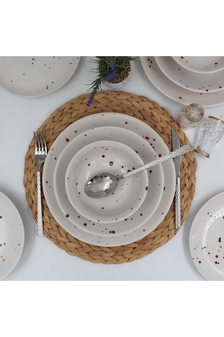 Point 18 Parça 6 Kişilik Yemek Takımı Karemel