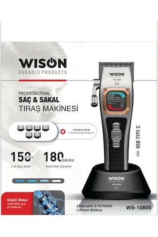 Wıson Ws-10800 Profesyonel Saç & Sakal Tıraş Makinesi Yeni Ürün 150 DK