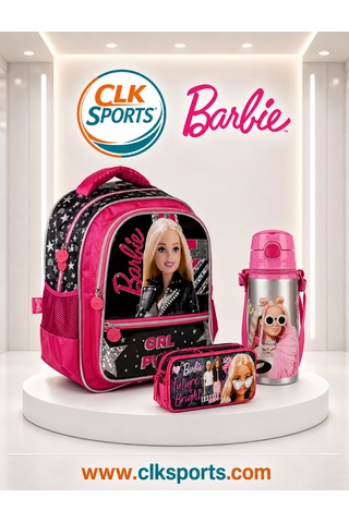 Barbie Okul Çantası , Kalem Kutusu , Lisanslı Çelik Matara 103 Ivory