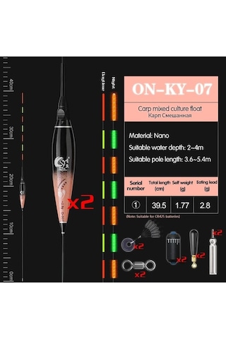 Novahub Onlyou 2 Adet Nano Akıllı Balıkçılık Şamandıra Bite Alarm Balık Yemi Su Gölgesiz Led Otomatik Renk Değiştirme Şamandıra Seti