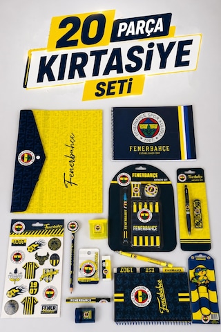 X Dekomus Lisanslı Fenerbahçe 20 Parça Kırtasiye Seti Sticker,bloknot Altın