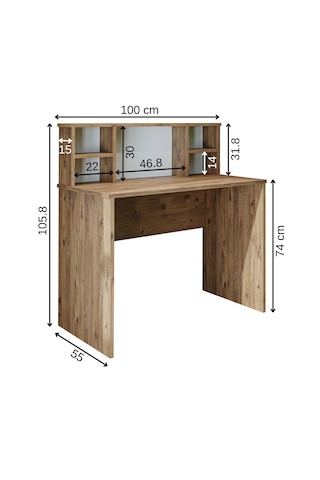 Paris Çalışma Masası , Çocuk Masası, Ofis Masası 100 Cm Atlantik Çam