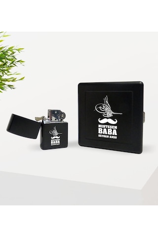 Kişiye Özel Muhteşem Baba Tasarımlı Siyah Metal Sigara Tabakası V