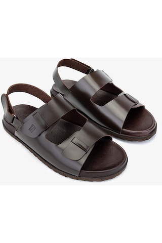 Sandals Factory Lorenza Erkek Kahverengi Hakiki Deri Sandalet Ayakkabı 60 17627 Erk Sndlt Y24 Kahverengi