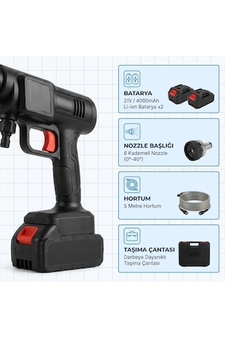 Kablosuz Basınçlı Yıkama Tabancası Taşınabilir Oto Yıkama