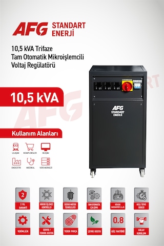 10.5 Kva Trifaze Tam Otomatik Mikroişlemcili Voltaj Regülatörü
