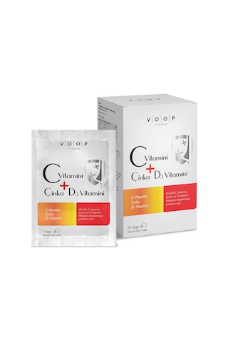 Voop C Vitamini D3 Vitamini ve Çinko 20 Saşe