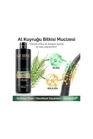 +plus Hızlı Uzama Ve Hacim Etkili Tuzsuz Doğal At Kuyruğu Özlü Şampuan 400 Ml